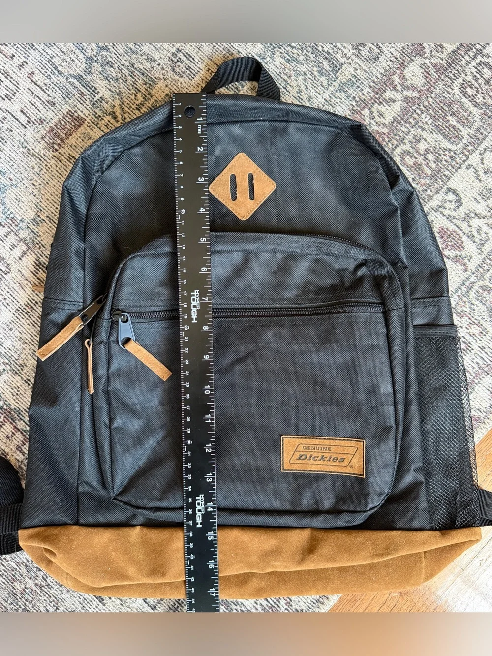 Dickies Black & Brown Suede Bottom Backpack Laptop School Work Bag